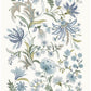 Teonna Blue Floral Stripe Wallpaper
