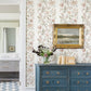 Teonna Light Pink Floral Stripe Wallpaper