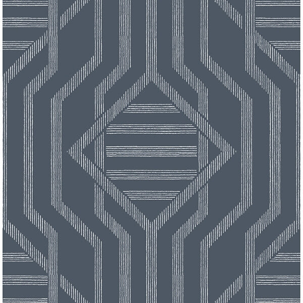 Essex Navy Geometric Wallpaper