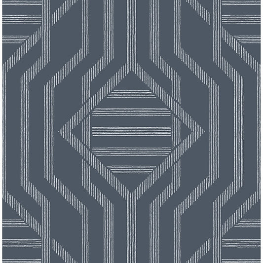 Essex Navy Geometric Wallpaper