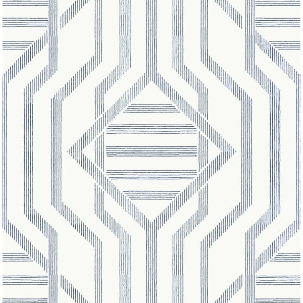 Essex Dark Blue Geometric Wallpaper