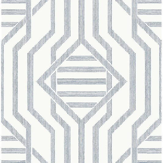 Essex Dark Blue Geometric Wallpaper