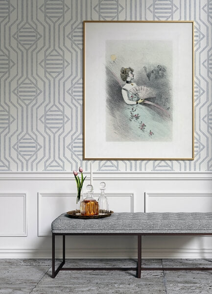 Essex Dark Blue Geometric Wallpaper