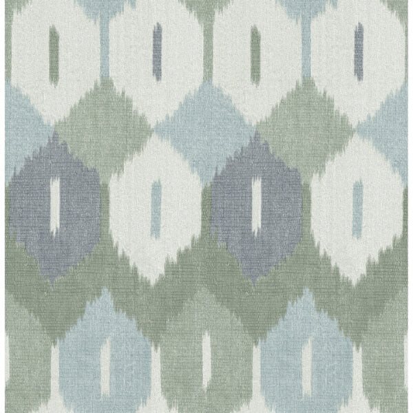 Abilene Sea Green Ikat Wallpaper