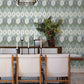 Abilene Sea Green Ikat Wallpaper