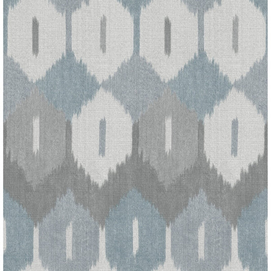 Abilene Denim Ikat Wallpaper