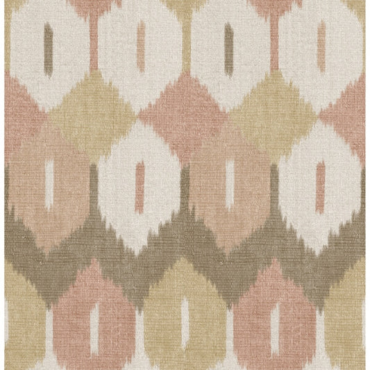 Abilene Apricot Ikat Wallpaper