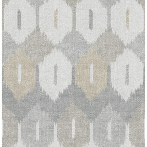 Abilene Neutral Ikat Wallpaper