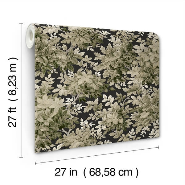 Greenwood Black Deciduous Wallpaper
