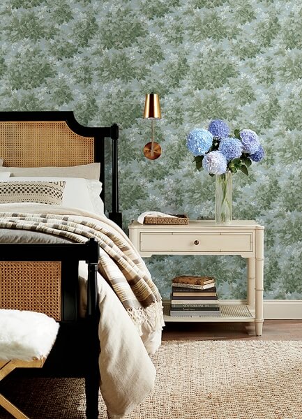 Greenwood Light Blue Deciduous Wallpaper