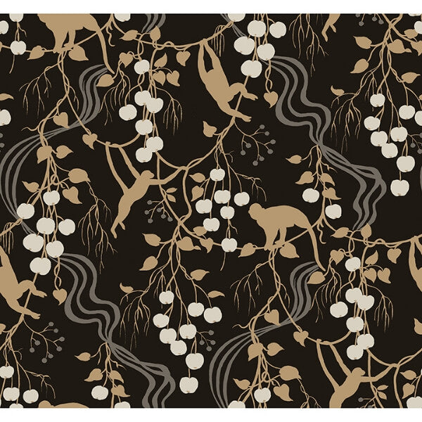 Linden Black Jungle Canopy Wallpaper