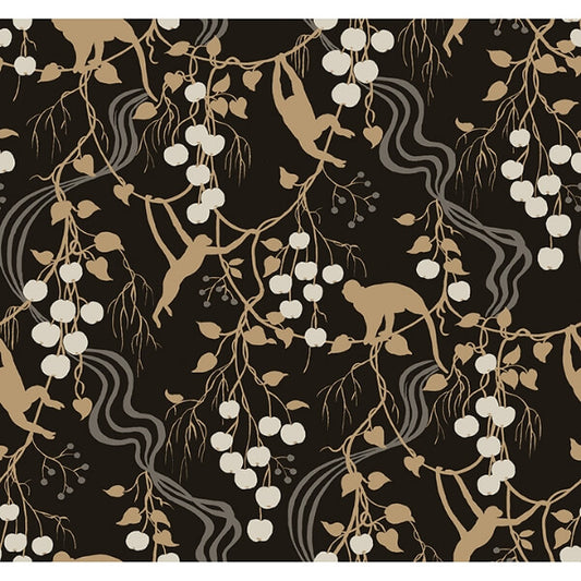 Linden Black Jungle Canopy Wallpaper