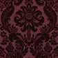 Shadow Merlot Flocked Damask Wallpaper