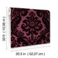 Shadow Merlot Flocked Damask Wallpaper