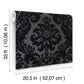 Shadow Black Flocked Damask Wallpaper