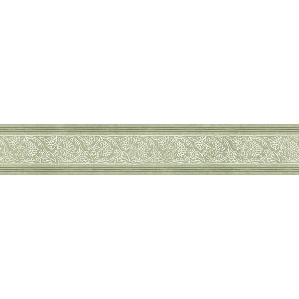 Carved Floral Green Trim Wall Border