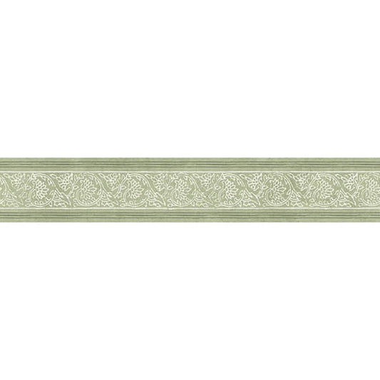 Carved Floral Green Trim Wall Border