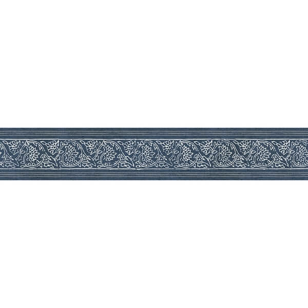 Carved Floral Blue Trim Wall Border