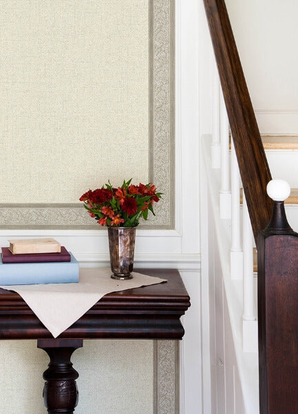 Carved Floral Taupe Trim Wall Border