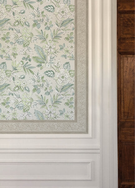 Carved Floral Taupe Trim Wall Border
