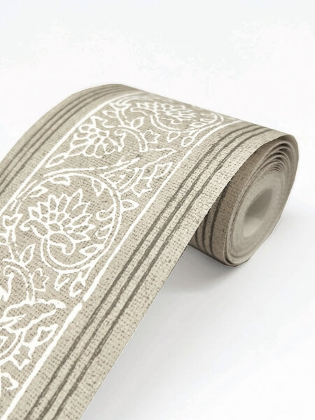 Carved Floral Taupe Trim Wall Border