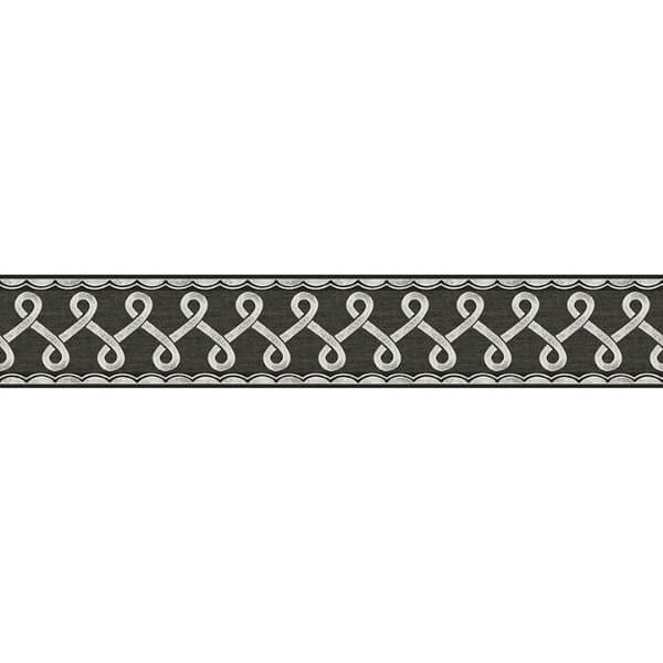 Scalloped Ribbon Black Trim Wall Border