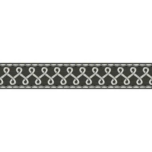 Scalloped Ribbon Black Trim Wall Border