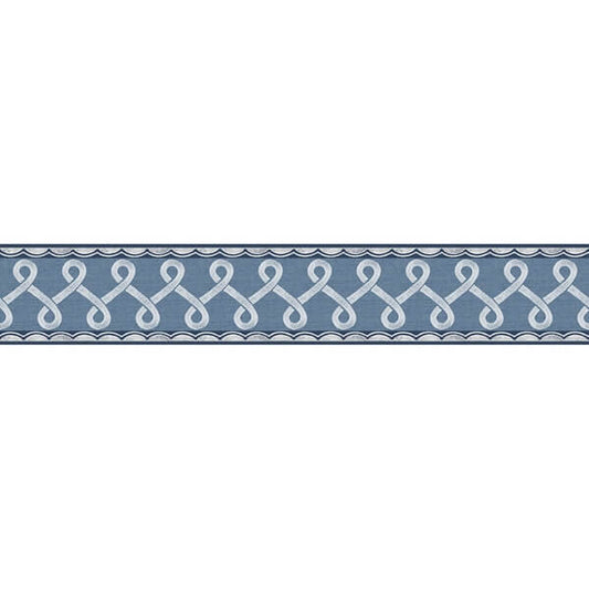 Scalloped Ribbon Blue Trim Wall Border