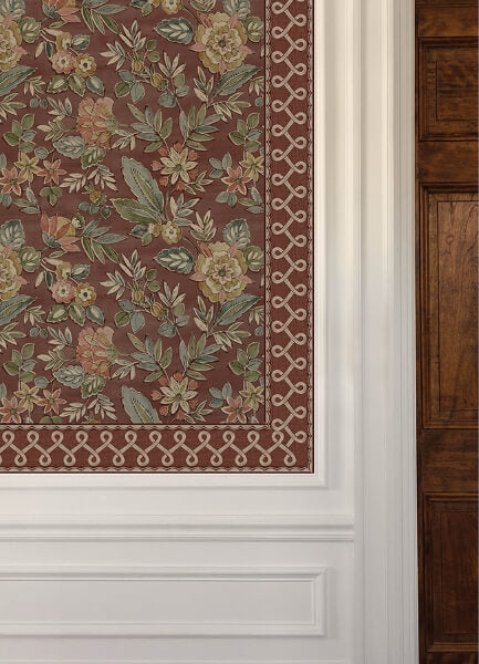 Scalloped Ribbon Red Trim Wall Border