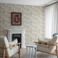 Goldfinch Peach Birds and Blooms Wallpaper