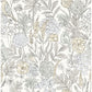 Goldfinch Neutral Birds and Blooms Wallpaper