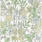 Goldfinch Green Birds and Blooms Wallpaper