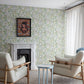 Goldfinch Green Birds and Blooms Wallpaper
