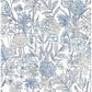 Goldfinch Blue Birds and Blooms Wallpaper