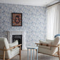 Goldfinch Blue Birds and Blooms Wallpaper