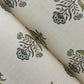 Hollyhock Aqua Floral Crest Wallpaper