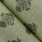 Hollyhock Green Floral Crest Wallpaper