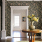 Begonia Black Floral Trail Wallpaper