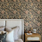Begonia Black Floral Trail Wallpaper