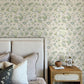 Begonia Sea Green Floral Trail Wallpaper