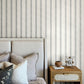 Mandevilla Black Vine Stripe Wallpaper