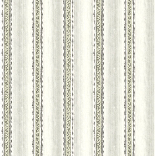 Mandevilla Green Vine Stripe Wallpaper