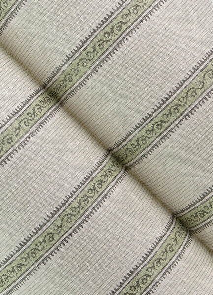 Mandevilla Green Vine Stripe Wallpaper