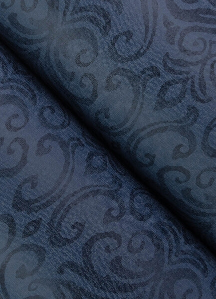 Adavu Blue Damask Wallpaper