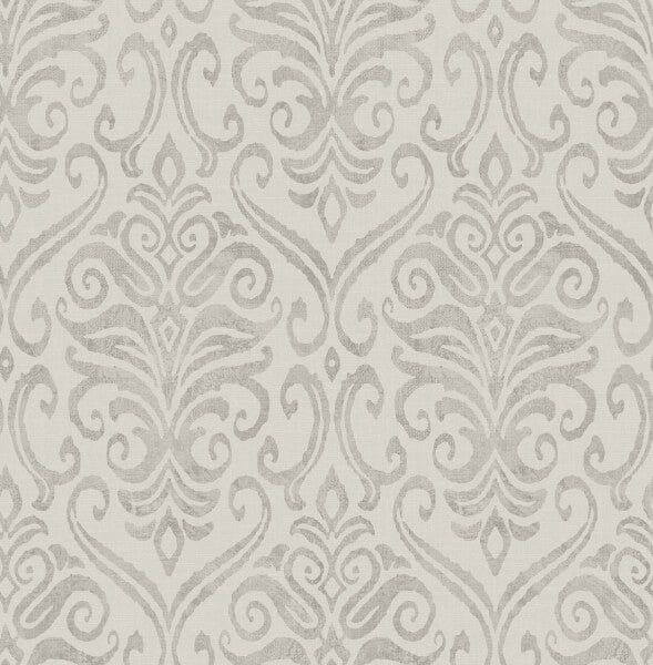 Adavu Grey Damask Wallpaper