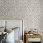 Adavu Grey Damask Wallpaper