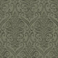 Adavu Dark Green Damask Wallpaper
