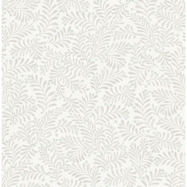 Chrysantha Light Grey Berry Branches Wallpaper