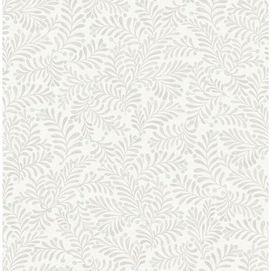 Chrysantha Light Grey Berry Branches Wallpaper
