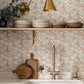 Passiflora Peach Fruit and Floral Wallpaper